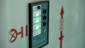 An electrical gauge on switchgear