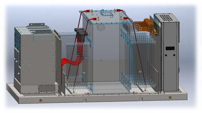 Skid station with transformer and switchgear and LV cabinet