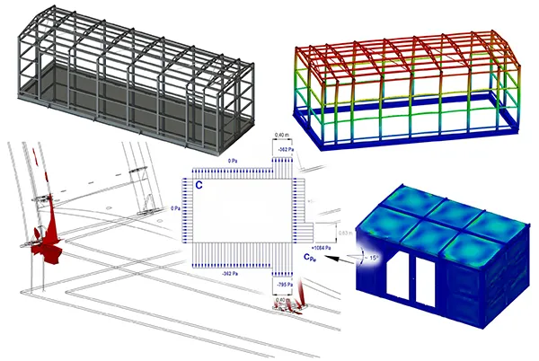 Wind load calculation diagrams