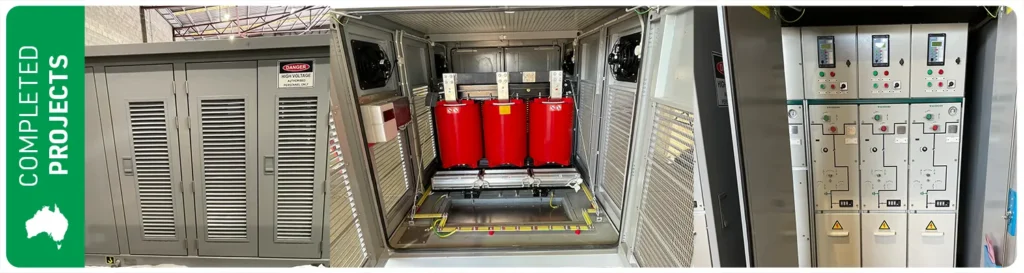 Wakerly Warehouse transformers and switchgear substation kiosk